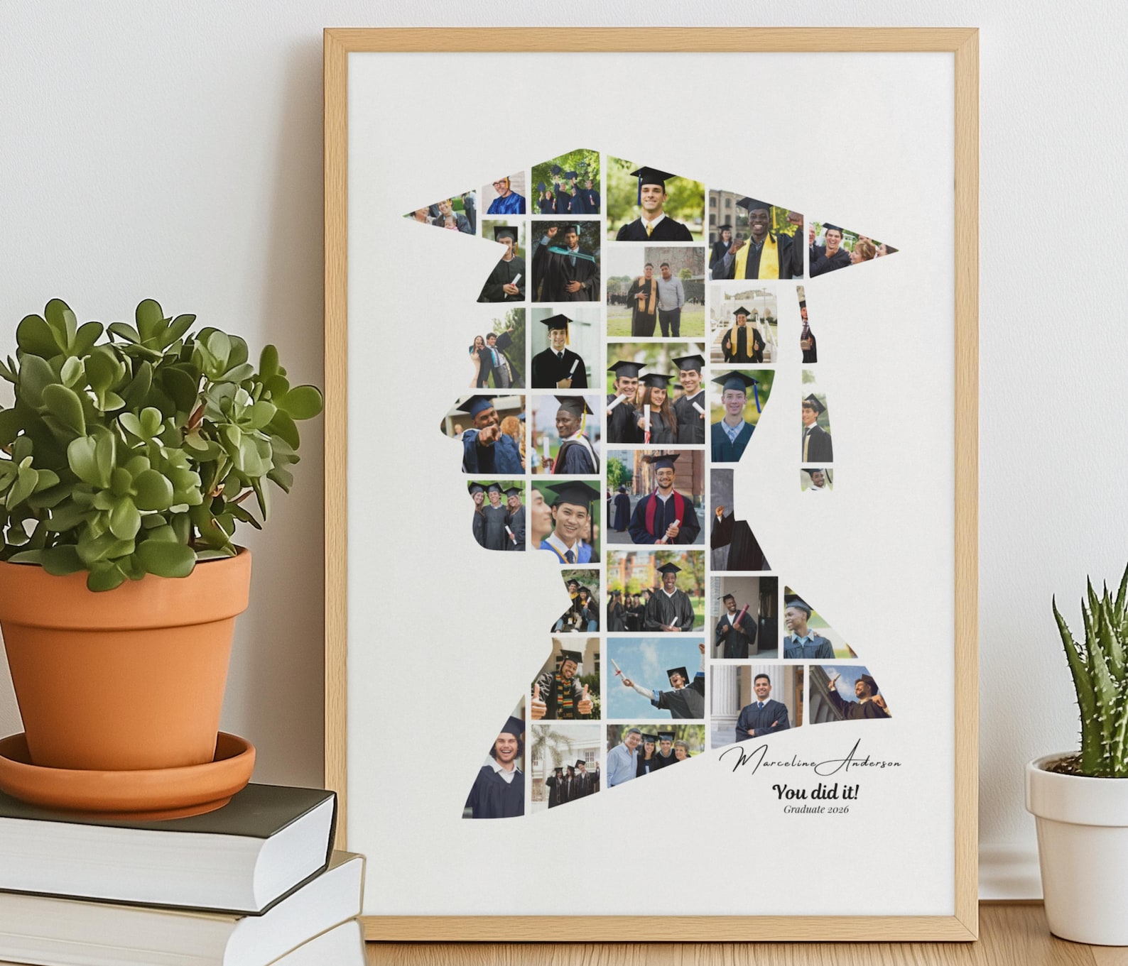 Graduation Photo Collage Examples Graduation Photo Collage for Him – Male Graduate Silhouette Canva ...