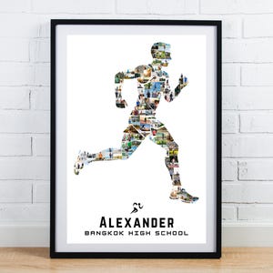 Running Photo Collage Canva Template – Editable Runner Poster – Personalized Track & Field Keepsake image 6