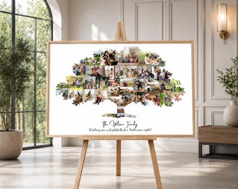 Family Tree Photo Collage Canva Template, Family Memory Poster,  Wall Art, Digital Download Gift