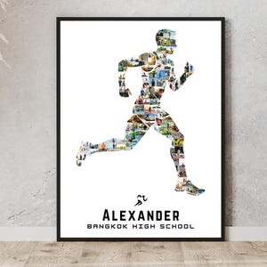 Running Photo Collage Canva Template – Editable Runner Poster – Personalized Track & Field Keepsake image 5