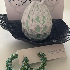 Miyuki pearl hoop earrings “Green Garden”