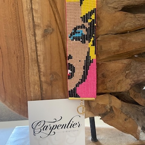Miyuki beaded cuff bracelet &quot;Maryline&quot;