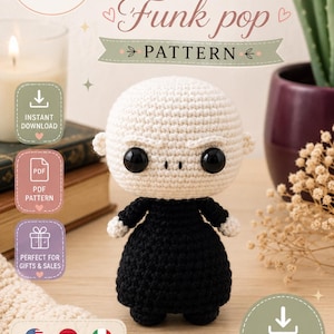 Funko Pop Voldemort Amigurumi Crochet Pattern PDF | Wizard Doll | Kawaii Crochet | English, Spanish & Italian | Instant Download