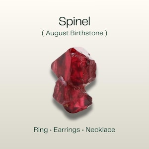 Beställningsvara, naturlig spinell Augusti födelsesten smycken ring örhängen halsband set, äkta röd spinell ädelsten gåva till henne, fina smycken