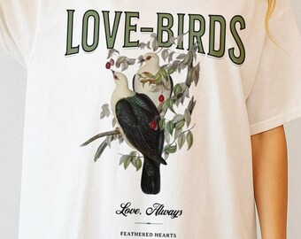 Vintage T-shirt, Love-Birds ästhetik Shirt, Comfort Colors® Shirt, Cottage Kern Shirt