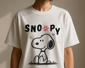 Snoopy Cartoon Unisex T-Shirt, Retro Grafik-T-Shirt, Snoopy-Druck T-Shirt, niedliche grafische T-Shirts für Frauen, trendige Geschenke