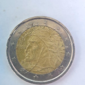 Rare 2002 Italian 2 euro coin featuring Dante