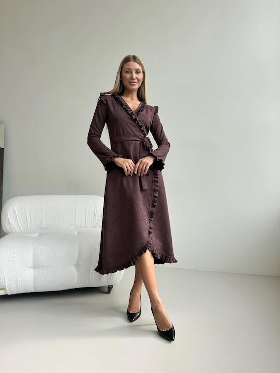 midi wrap dress formal West K Women's Emma Ruched Midi Faux-Wrap Dress - Small main image 0