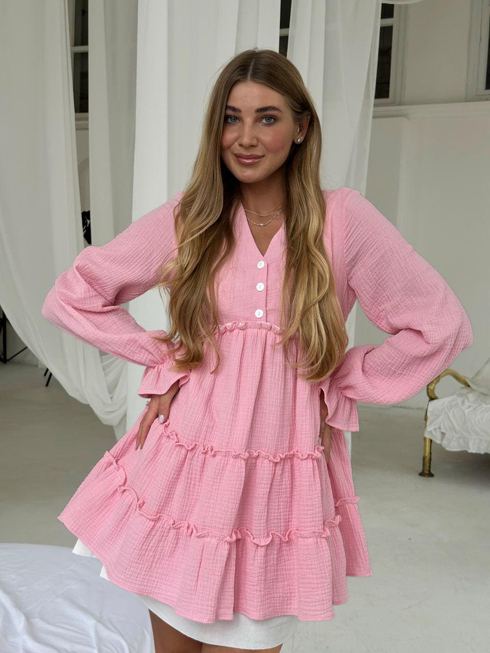 chinese dress ladies Around The Block Babydoll Dress in Pink S / Pink main image 1