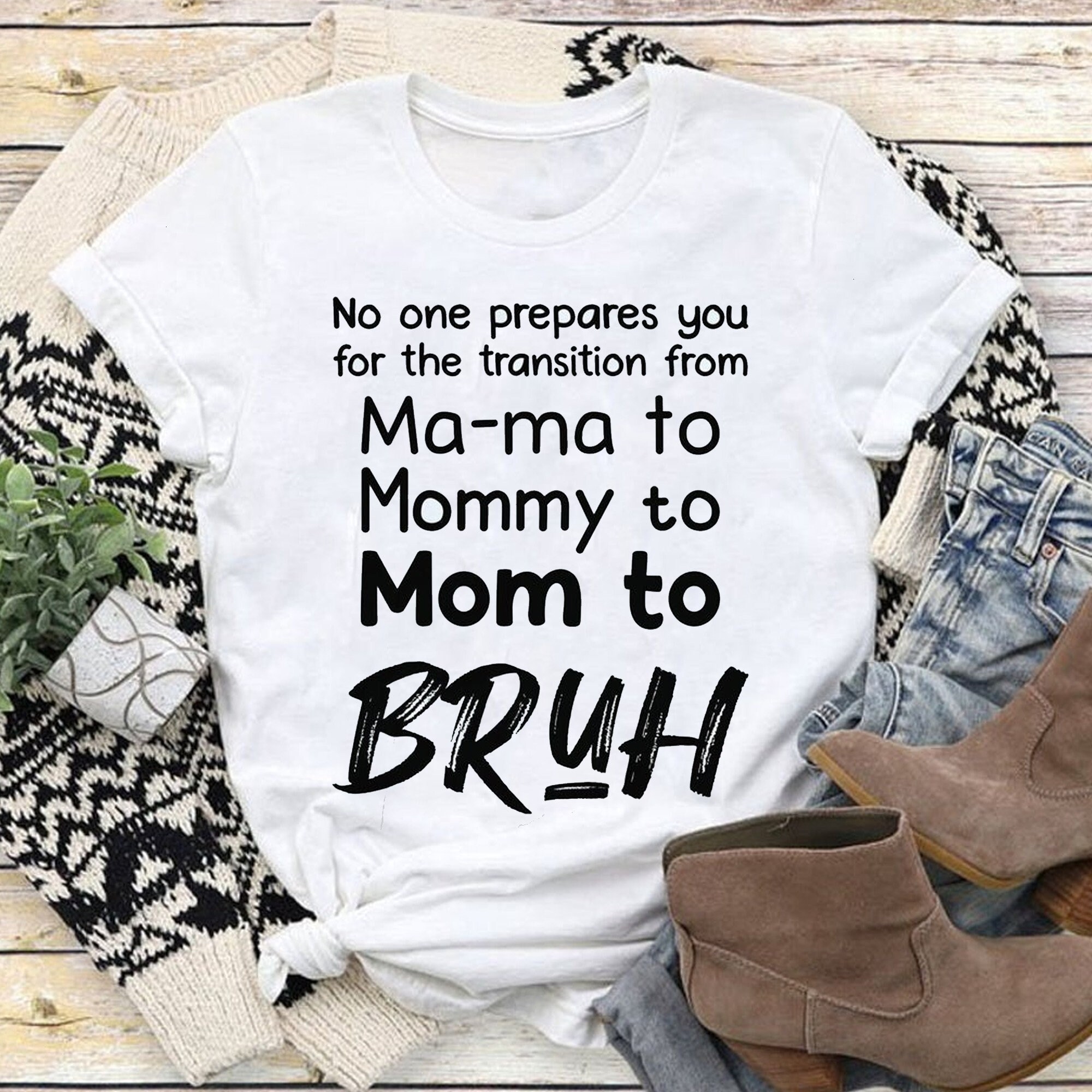 Mommy and Me Messy Bun Matching Tshirts Mama Mini Matching Outfit MAMA, S Momlife Kidlife Tshirt 