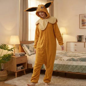 Anime Onesie Pajamas for Adults – Orange Hooded Fleece Cosplay Costume
