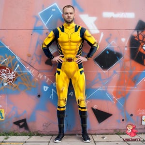 Movie-Inspired Yellow Spandex Superhero Bodysuit for Men - Stretchy Halloween Outfit for Parties, Fans & High-Quality Hero Suit