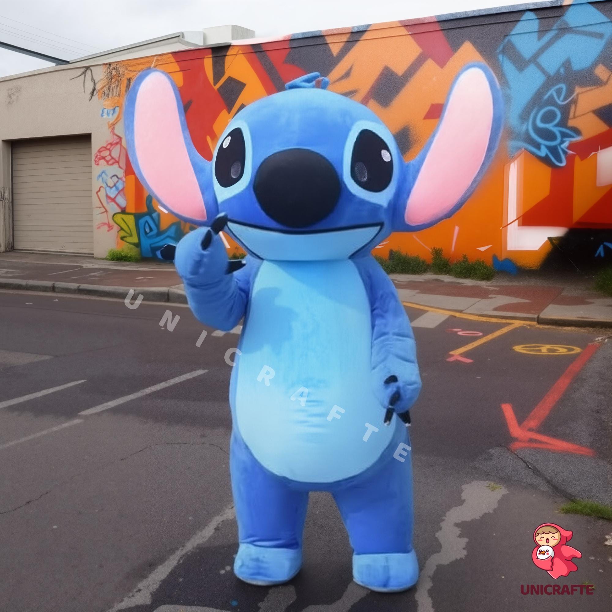 Inflatable Blue Cute Alien Mascot Costume, Full-body Cartoon Character ...