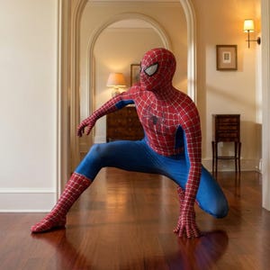 Superhero Spider Costume Adult Red Blue Milk Silk Full Body Suit Halloween Cosplay Unisex