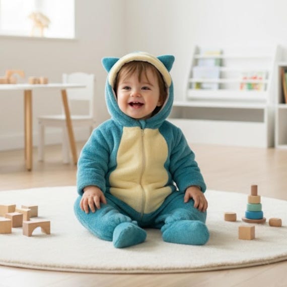 Cozy Baby Fleece Onesie – Plush Blue Infant Jumpsuit with Hood