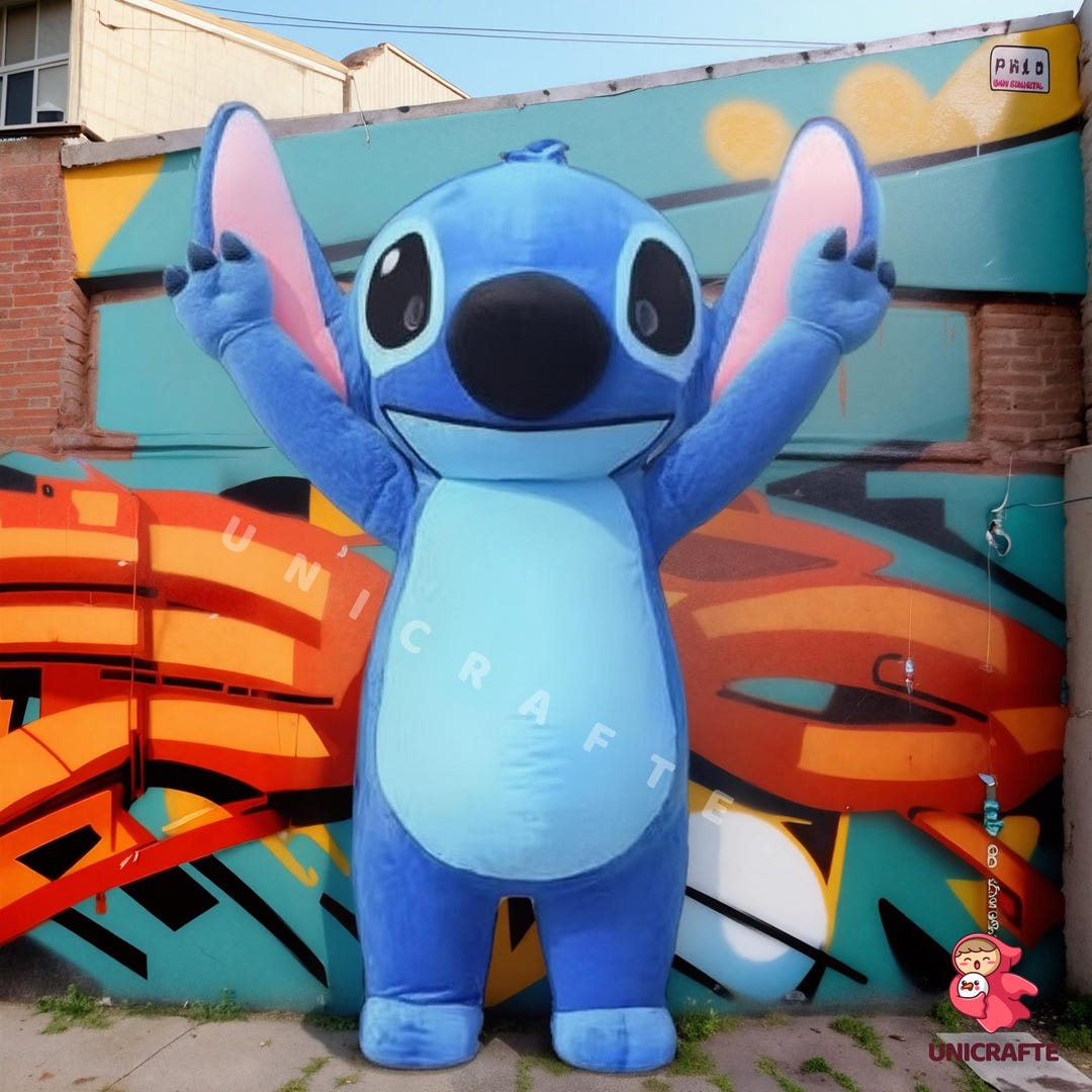 Inflatable Blue Cute Alien Mascot Costume, Full-body Cartoon Character ...