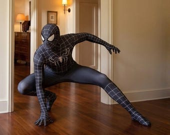 Black Spider Costume, Milk Silk Superhero Bodysuit, Dark Webbed Cosplay Suit, Kids Adult Halloween
