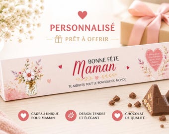 Toblerone personnalisé Fête des Mères – Cadeau maman original – Chocolat personnalisé avec message – Idée cadeau unique maman