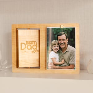 Best Dad Ever Frame With Photo. Fathers Day Gift From Daughter. Wooden Fathers Day Card. Custom Gift For Dad. Fathers Day Keepsake.