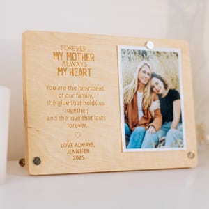 Mommy and Me Picture Frame, Birthday Gift For Mom From Daughter, Custom Frame With Photo Print and Engraving, Personalized Mothers Day Gift.