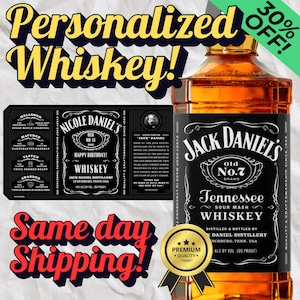 Étiquette de whisky Jack Daniels personnalisée, autocollant cadeau personnalisé, parfaite pour les mariages, les enterrements de vie de jeune fille et les anniversaires ! Tequila offerte,