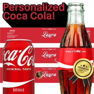 Digitaler personalisierter Coca-Cola Label Aufkleber, Coladose Flasche für alles Gute zum Geburtstag Jahrestag, Geschenk Pepsi Vinyl, Hochzeit