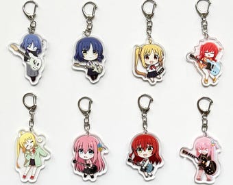 Bocchi the Rock Portachiavi acrilico Double Side, Hitori Gotoh, Ryo Yamada, Nijika Ijichi, Ikuyo Kita, Kikuri Hiroi, Regalo per gli amici