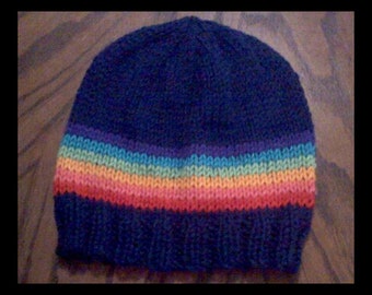 Rainbow striped hat, striped beanie, striped hat, knitted rainbow beanie, knitted rainbow hat, kawaii, fashion, accessories, knitting, knit
