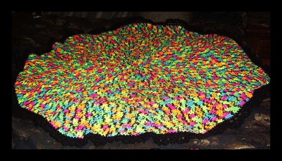 Neon Circle Blanket Crochet Circle Blanket Crochet Circle Afghan Neon Colored Crochet Blanket Crochet Home Decor Interior Decorating Etsy Canada