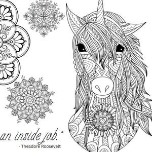 Horses Coloring Page, Adult Coloring, Horse Coloring Page, Mindfulness, Horses coloring book, horse coloring, horse coloring sheet