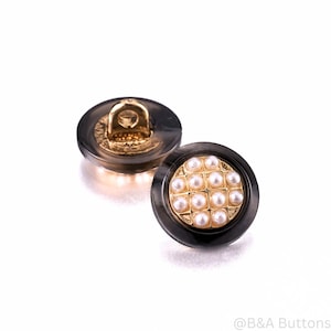 Pearl Grid Vintage Knopf(10Stk/Beutel)