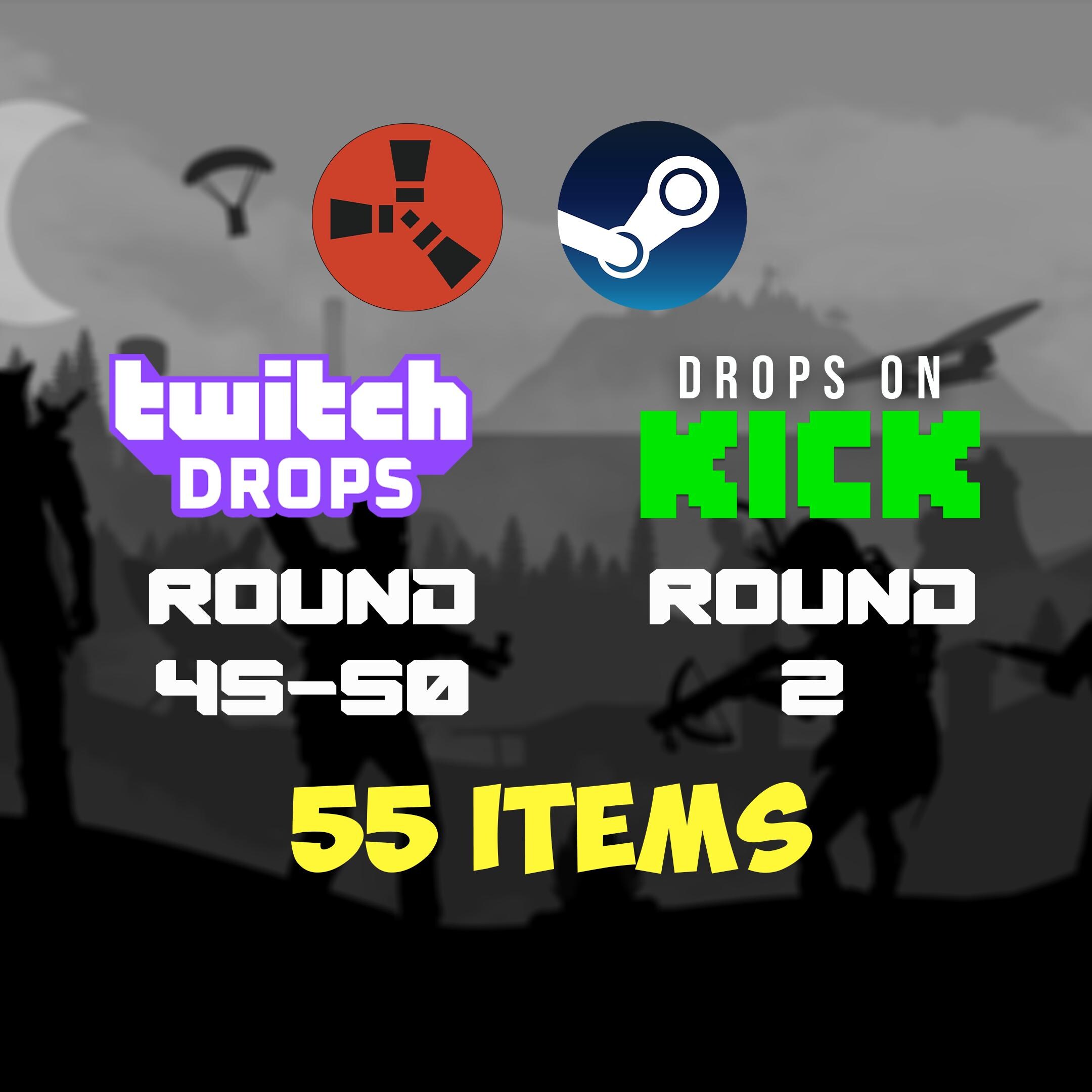 Kicks Rust Streamer Rust Twitch + Kick Drops - All Available Rounds - 55 Items/skins - Etsy