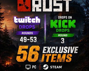 Rust Twitch + Kick Drops - All Available Rounds - 56 Items/Skins
