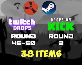 Rust Twitch + Kick Drops - All Available Rounds - 38 Items/Skins
