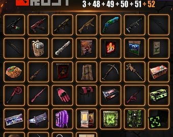 Megapaquete Rust Drops / 47 artículos / Rondas Twitch 48-52 + Kick 3 / Entrega rápida