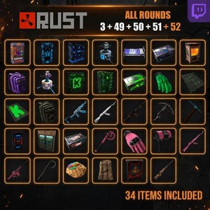 ALL Rust Drops Mega Bundle | Twitch 49-52, Kick 3 (Digital Delivery)