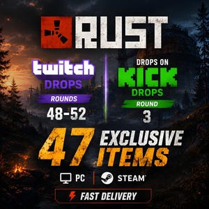 Rust Twitch + Kick Drops - All Available Rounds - 47 Items/Skins