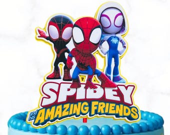 スパイダーマンのアメージングフレンズ風ケーキトッパー