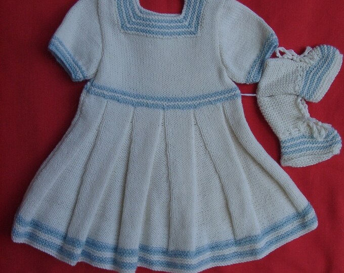 Baby Girls Knitted Dress in Wool and Cashmere, Age 3 to 9 Months Etsy