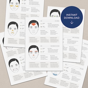 Guía de referencia para el mapeo facial • Hoja de referencia para el diagnóstico facial de la MTC • Guía de medicina tradicional china sobre los órganos faciales (impresión A4)