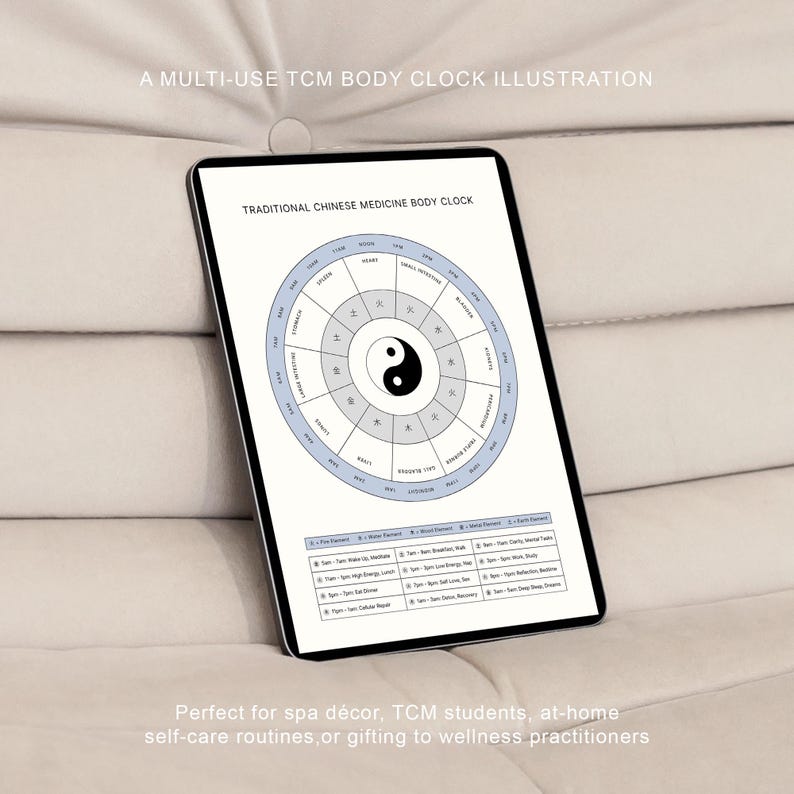 TCM Organ Body Clock: Chinese Medicine Poster (digital Download A4/A3 ...