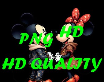 Mickey Mouse and Minnie Mouse Luxury PNG/DTF HD/ Unlimited Use /Commercial