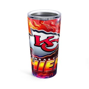 Fire & Spirit: Kansas City Chiefs 20oz Tumbler, Sports Fan Tumbler, Tailgating Mug, Game Day Drinkware, Kansas City Chiefs Gift