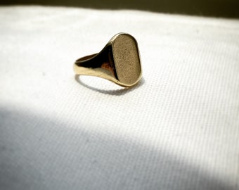 The Long Signet gold band