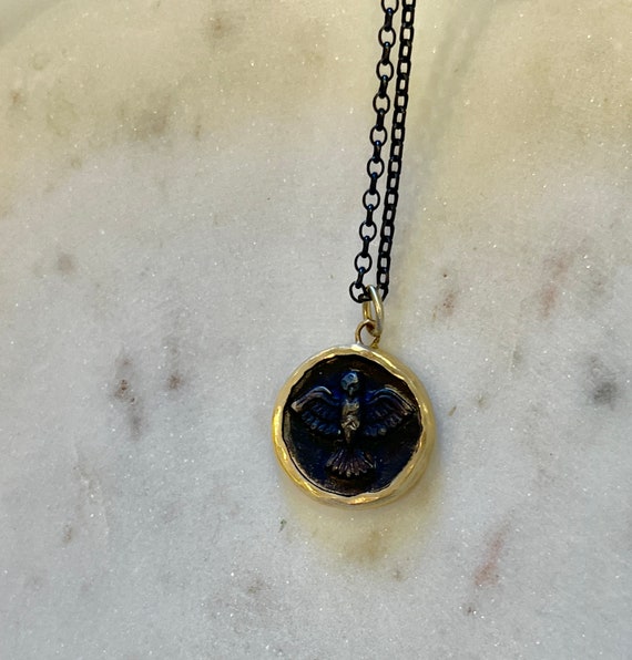 Dove Medallion (Sterling Silver and Brass - Antiqued)