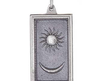 Sun Moon Pendant (Sterling SIlver - Antiqued)