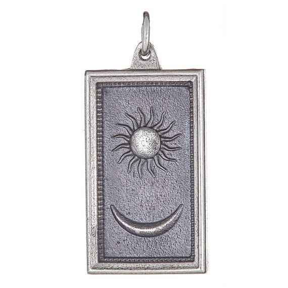 Sun Moon Pendant (Sterling SIlver - Antiqued)