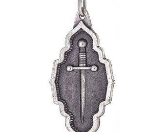 Sword Pendant (Sterling Silver - Antiqued)