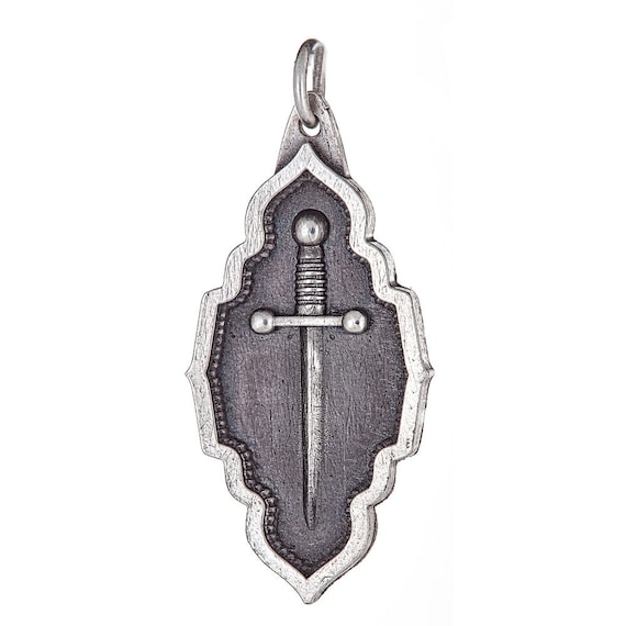 Sword Pendant (Sterling Silver - Antiqued)