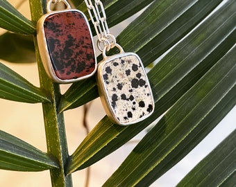 Dalmatian Jasper set in sterling silver.